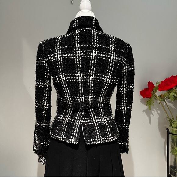 NEW Body Victoria's Secret Wool Windowpane Timeless Classic Plaid Blazer Jacket - Picture 3 of 16